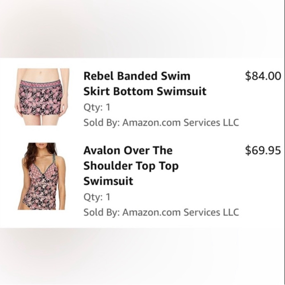 NWT 2 piece Avalon tankini top & swim skirt - Picture 4 of 4